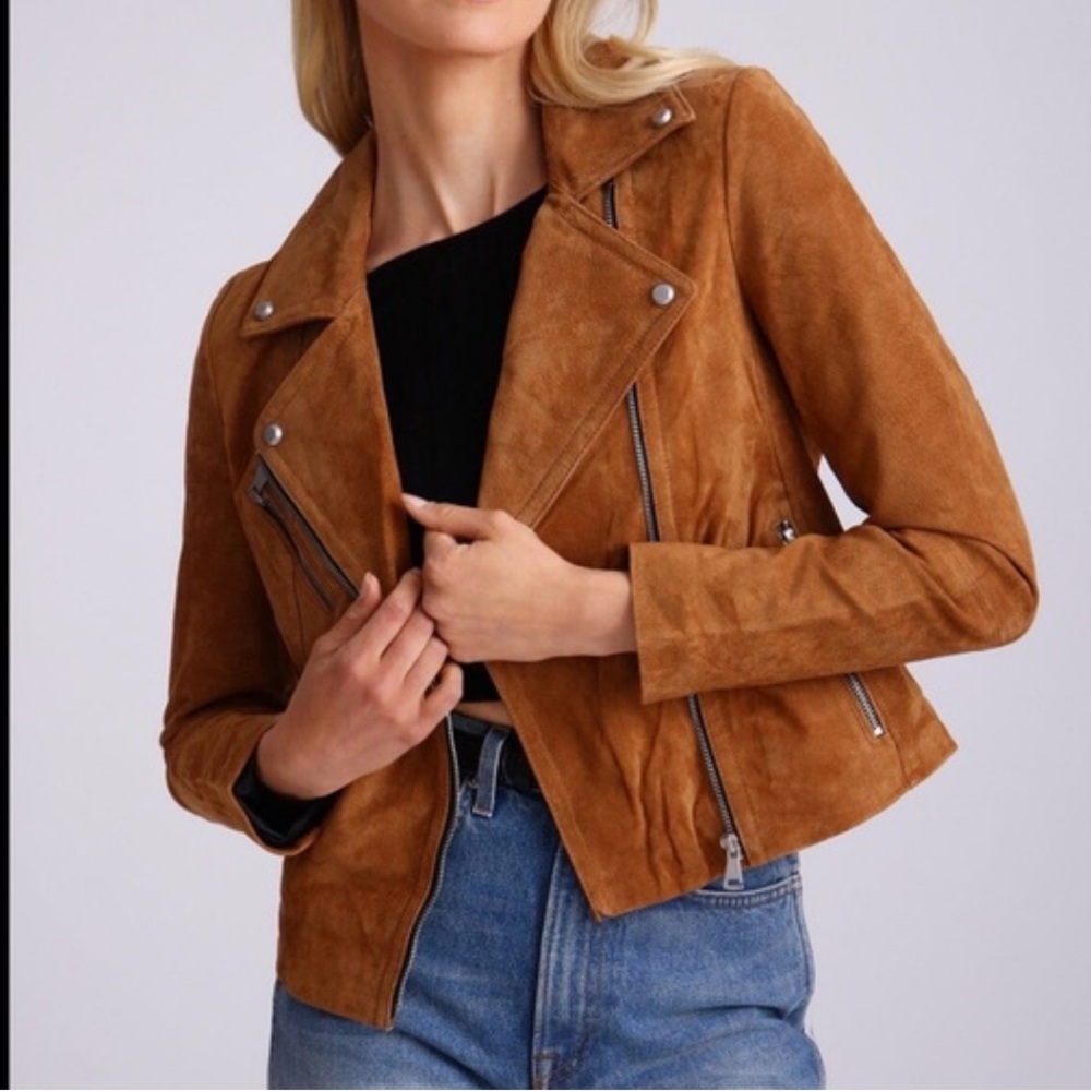 Authentic Bagatelle suede moto jacket | size small